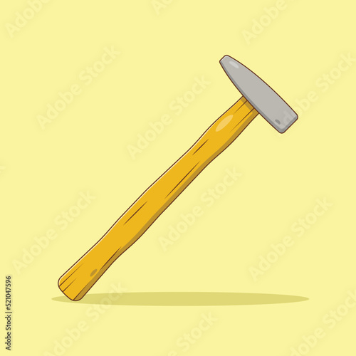 Wooden Sledge Hammer Vector Icon Illustration. Work Equipment Vector. Flat Cartoon Style Suitable for Web Landing Page, Banner, Flyer, Sticker, Wallpaper, Background
