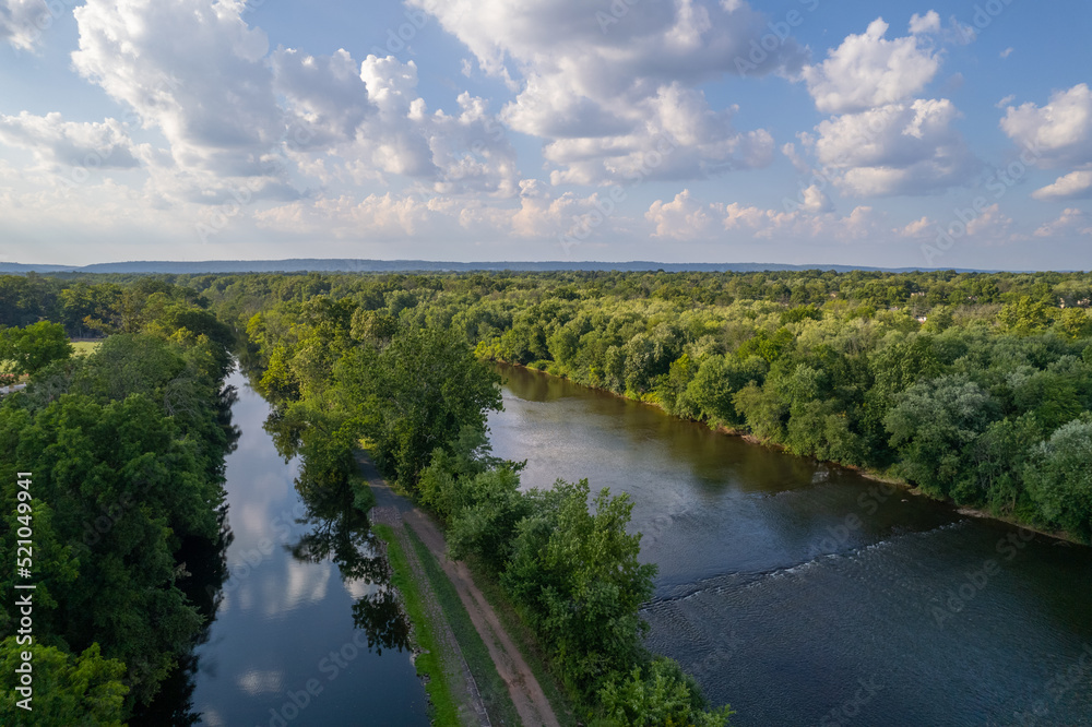 Hiking trail along the river