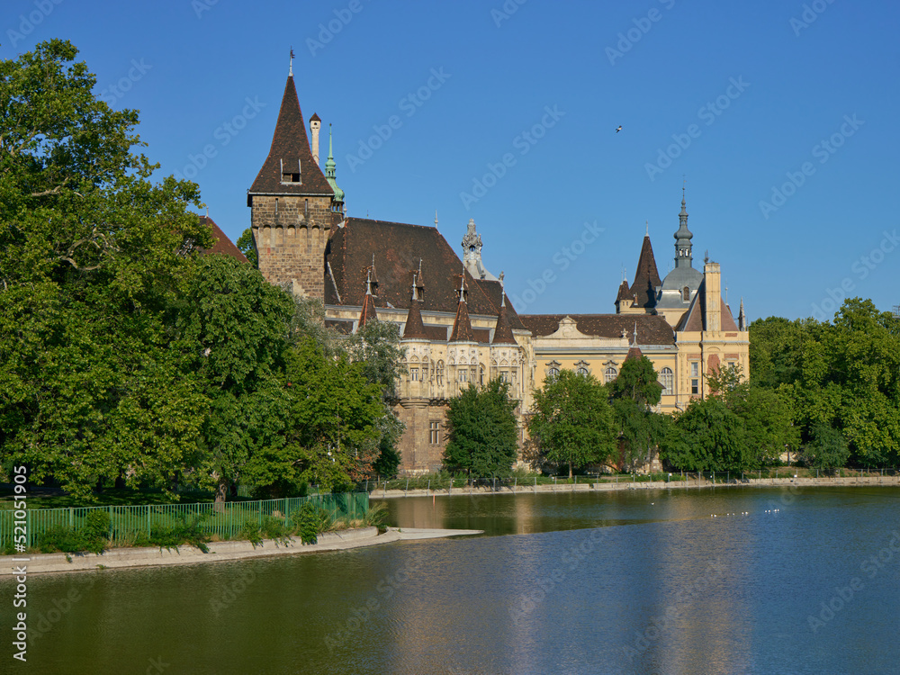 Vajdahunyad castle at Varosliget city park, Budapest, Hungary Vajdahunyad castle at Varosliget city park, Budapest, Hungary