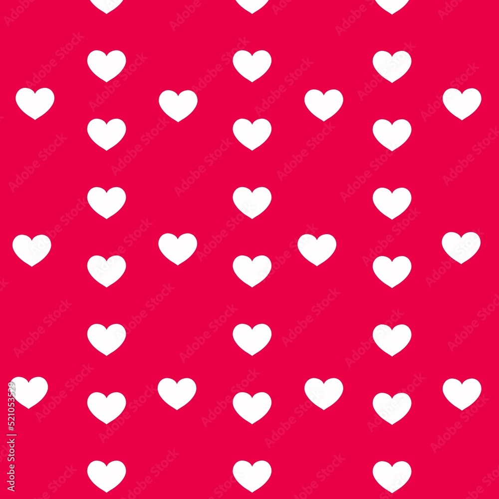Love background, repetitive white hearts on a red background symmetrically located. couples, friends, parties, celebrations, birthdays, gifts.