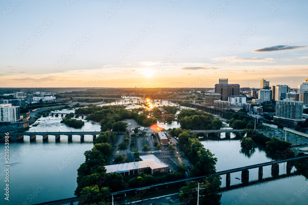 Mayo Island on the James River in Richmond, Virginia