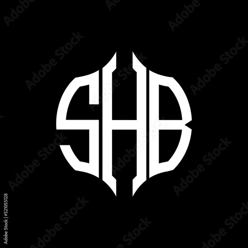 SHB letter logo. SHB best black background vector image. SHB Monogram logo design for entrepreneur and business. photo