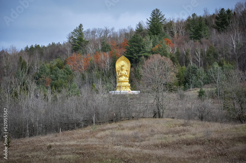 Manjusri Bodhisattva bronze statue at Wutai Shan Buddhist Garden  photo