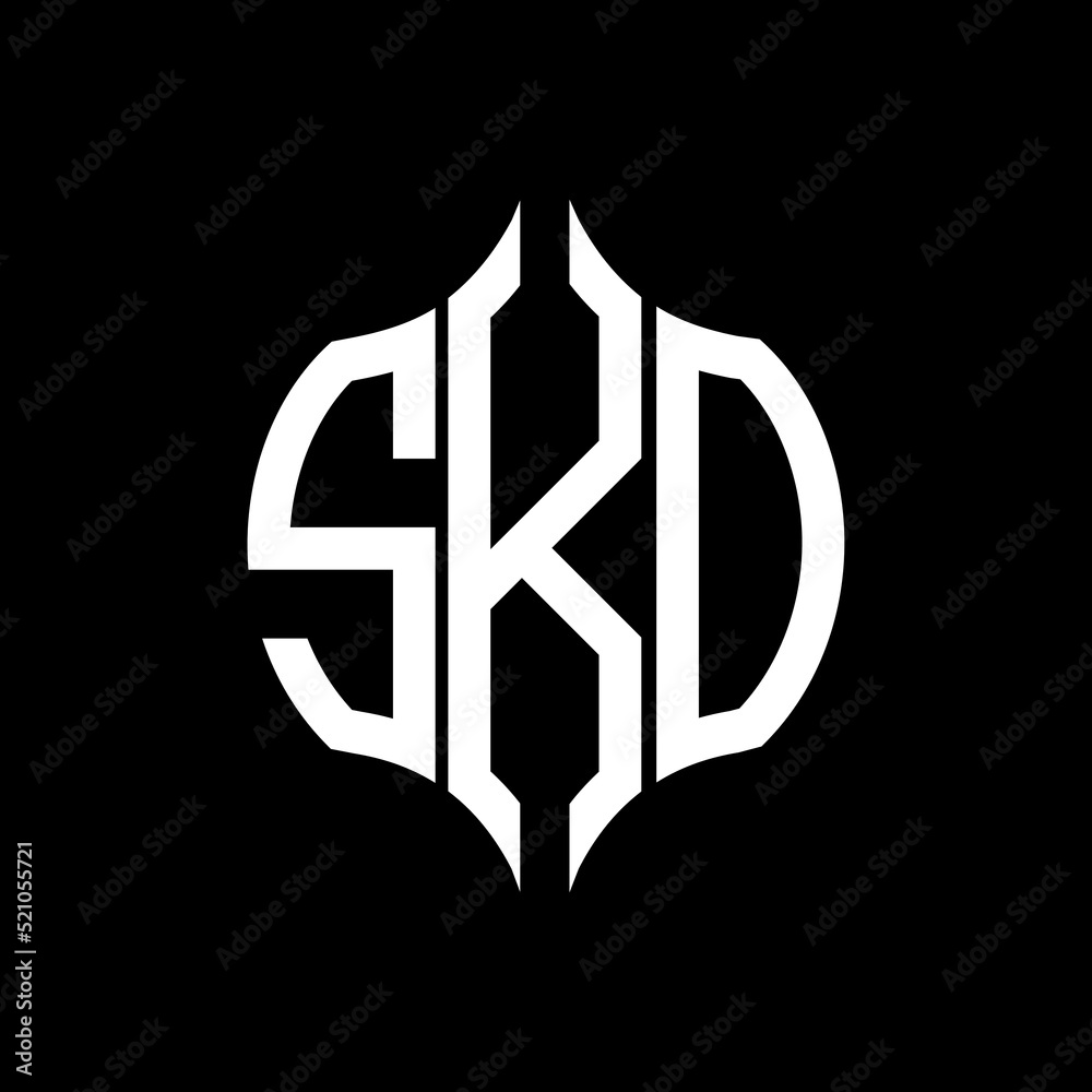 SKO letter logo. SKO best black background vector image. SKO Monogram logo design for entrepreneur and business. - obrazy, fototapety, plakaty 
