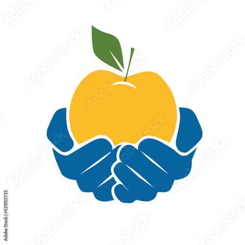 Apple on hand icon
