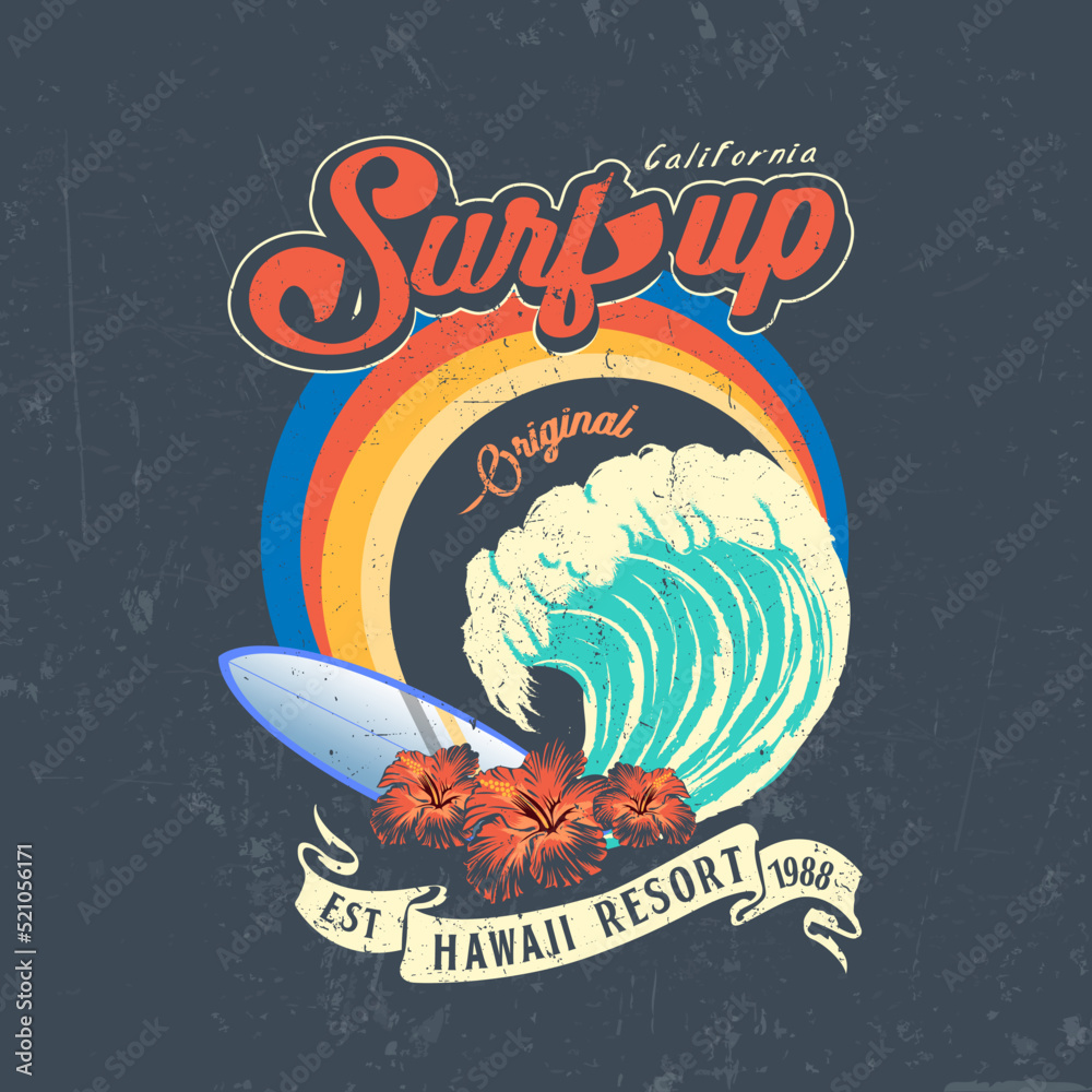 Φωτογραφία Original Surf up in California Hawaii Resort, Hawaii, Aloha surf typography for