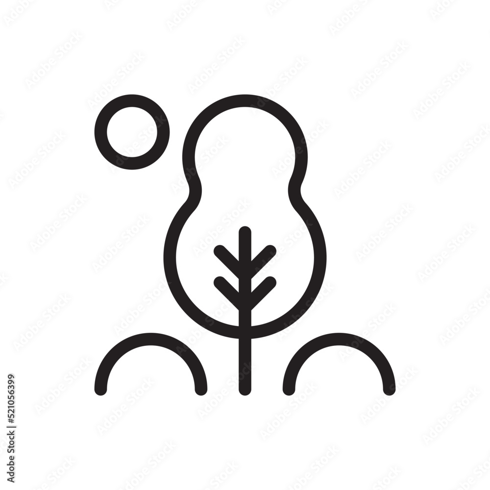 Obraz premium Shrub Tree Vector Outline Icon. EPS 10 File Park and Nature Symbol