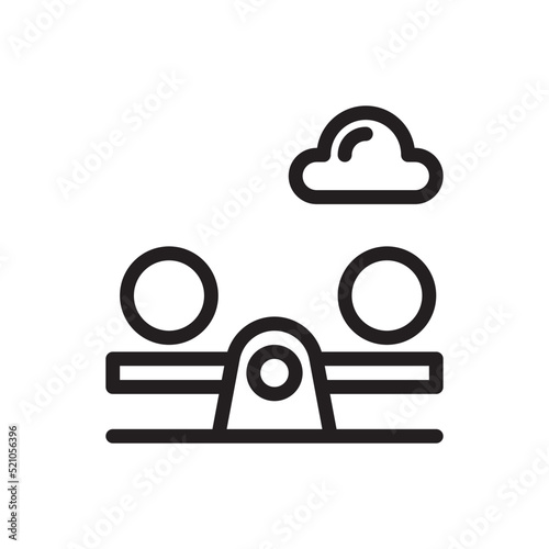 Seesaw Vector Outline Icon. EPS 10 File Park and Nature Symbol