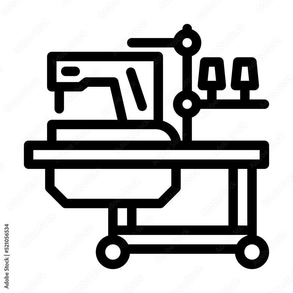 sewing machine line icon vector. sewing machine sign. isolated contour symbol black illustration sewing machine line icon vector. sewing machine sign. isolated contour symbol black illustration