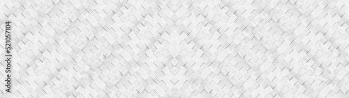 Abstract white stone concrete cement tile texture wall with 3d square cubes mosaic background wide panorama seamless