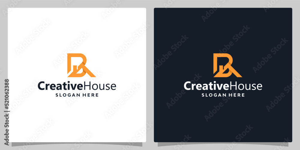 House building logo with initial letter B. Vector illustration graphic ...