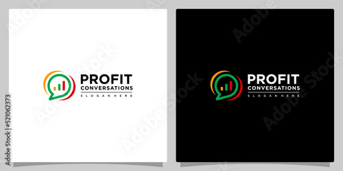 Creative Chat logo and investment chart logo