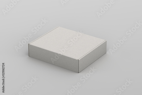 Carton box mockup on white background
