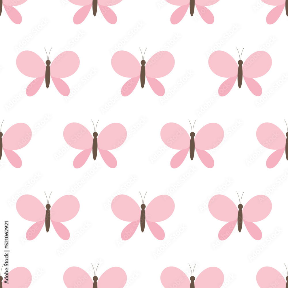 Seamless pattern pink butterflies vector illustration Stock Vector ...