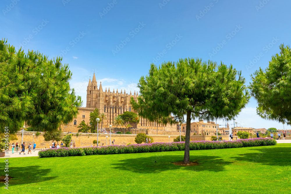 The Cathedral of Santa Maria of Palma, more commonly referred to as La Seu, is a Gothic Roman Catholic cathedral located in Palma, on the island of Mallorca, Spain.