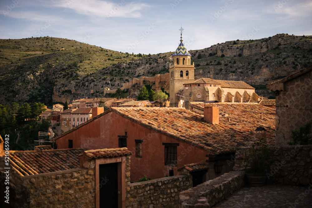 Streets and roofs of Albarracín, a medieval town in Spain.