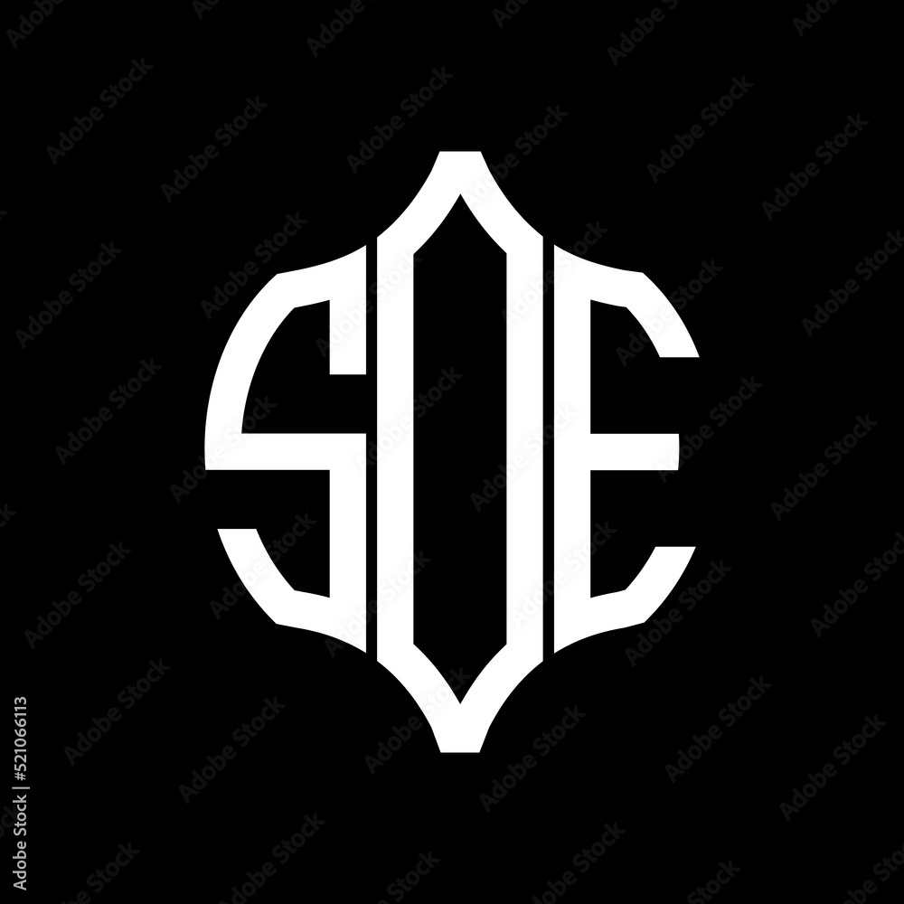 SOE letter logo. SOE best black background vector image. SOE Monogram