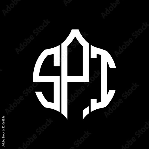 SPI letter logo. SPI best black background vector image. SPI Monogram logo design for entrepreneur and business.