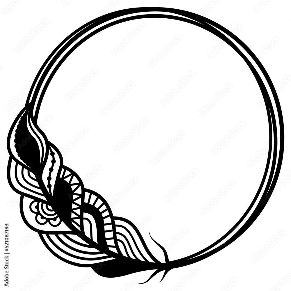 Feather roung monogram svg, Boho frame svg Feather roung monogram svg, Boho frame svg