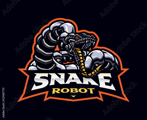 Snake robot mascot logo design