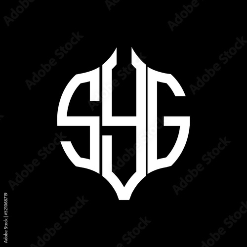 SYG letter logo. SYG best black background vector image. SYG Monogram logo design for entrepreneur and business. photo