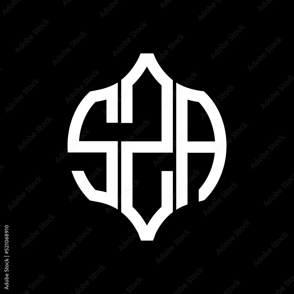 SZA letter logo. SZA best black background vector image. SZA Monogram ...