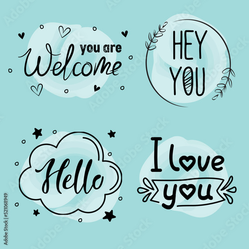 welcome greeting text set of elements for your design