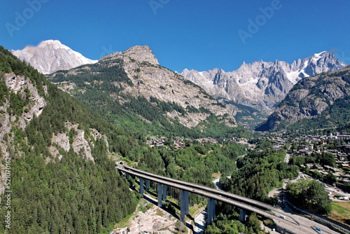 A5 freeway from Aosta to Mont Blanc. Italy. photo