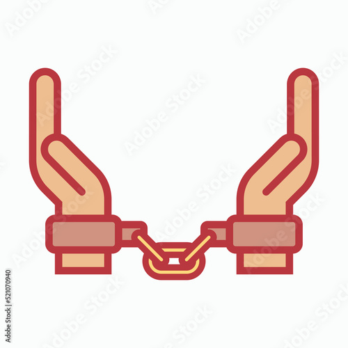 Handcuffs icon, manacles vector, shackles illustration