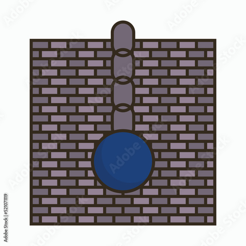 wrecking ball icon, chain ball vector