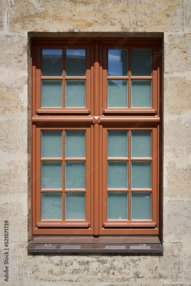 single window of a house in the city center of Magdeburg in Germany