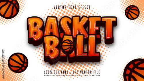 Basket ball 3d editable text effect font stylev photo