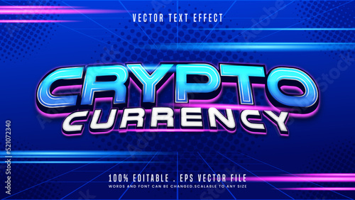 Crypto Currency 3d editable text effect font style