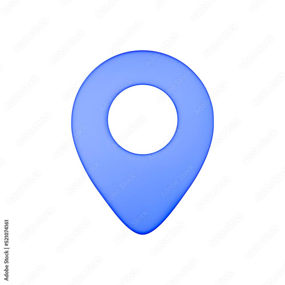 3D render blue map pointer minimal icon isolated on white background vector illustration. 3D render blue map pointer minimal icon isolated on white background vector illustration.