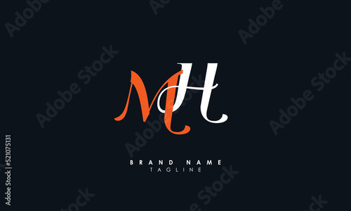 Alphabet letters Initials Monogram logo MH, HM, M and H