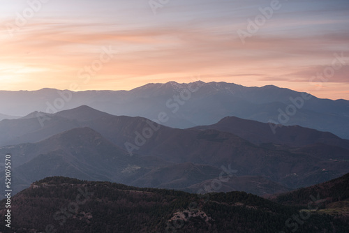 Sunset in the beautiful mountains. © zkcristian