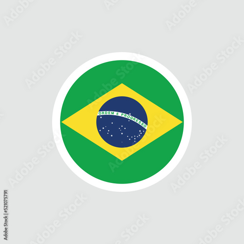 Flag of Brazil. Brazilian green flag with a yellow rhombus and stars. State symbol of the Federative Republic of Brazil.