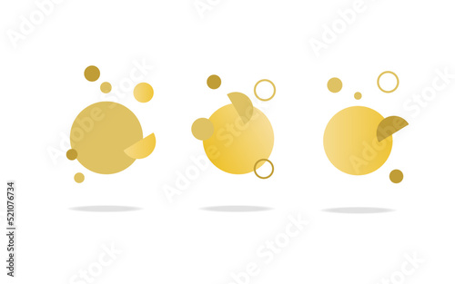 Set of round abstract badges, icons or shapes in trendy daffodil color Fototapet
