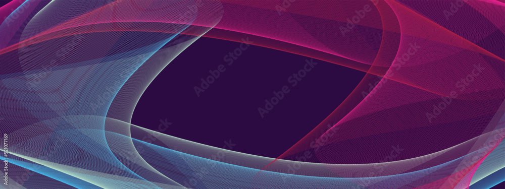 Fototapeta premium Abstract geomtrical vector background with colored gradient, creative overlapping circular shapes with different kinds of light, futuristic concept, paper cut shadow, digital poster for wallpaper art