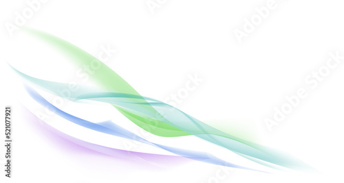 Abstract flowing colorful waves on white background. Copy space © Tania