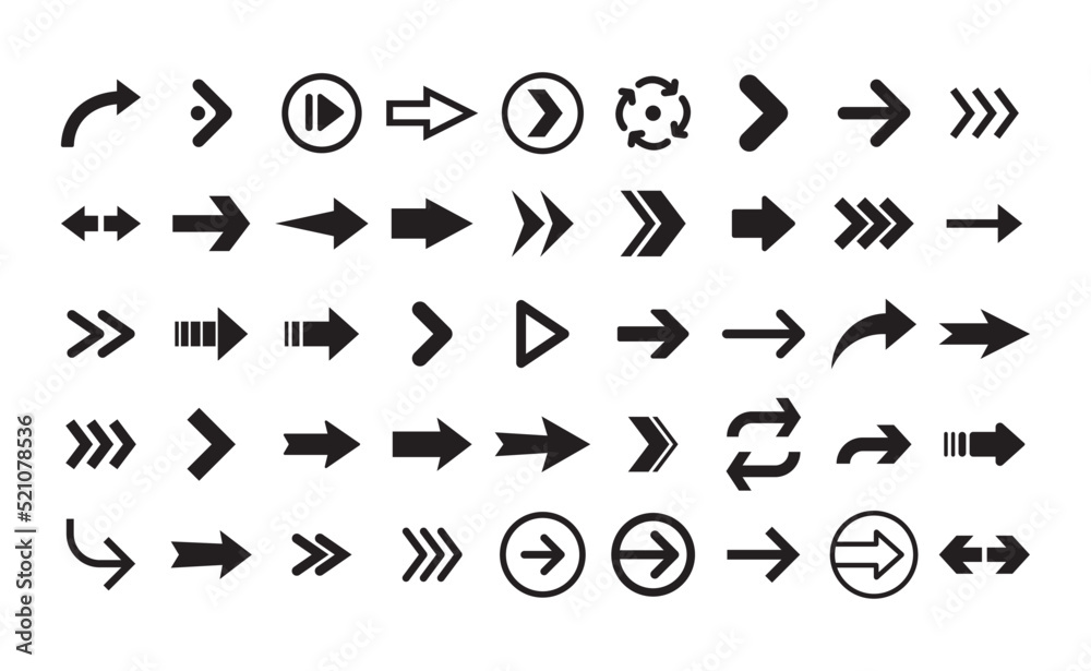 Arrow vector icon collection. Set of arrow elements for design. Arrow vector icon collection. Set of arrow elements for design.