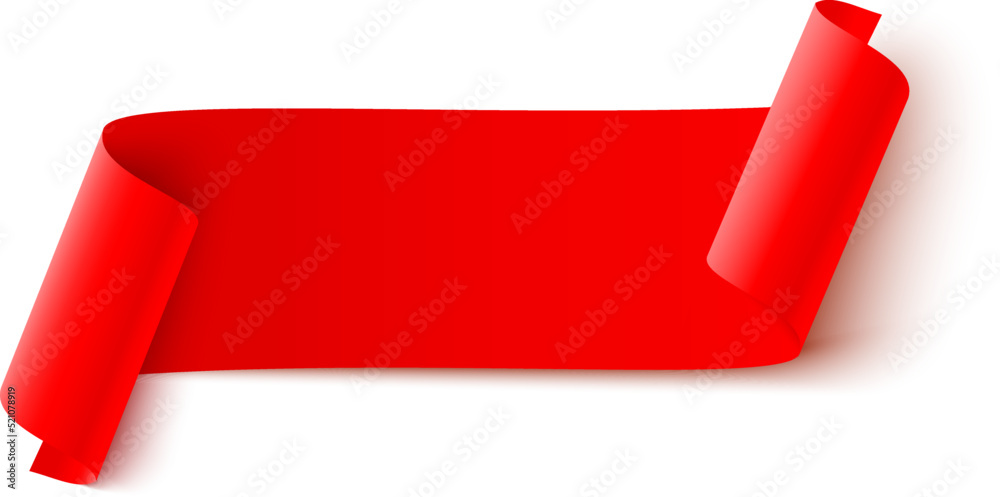 Vector ribbon banner.Red ribbon. Stock Vector