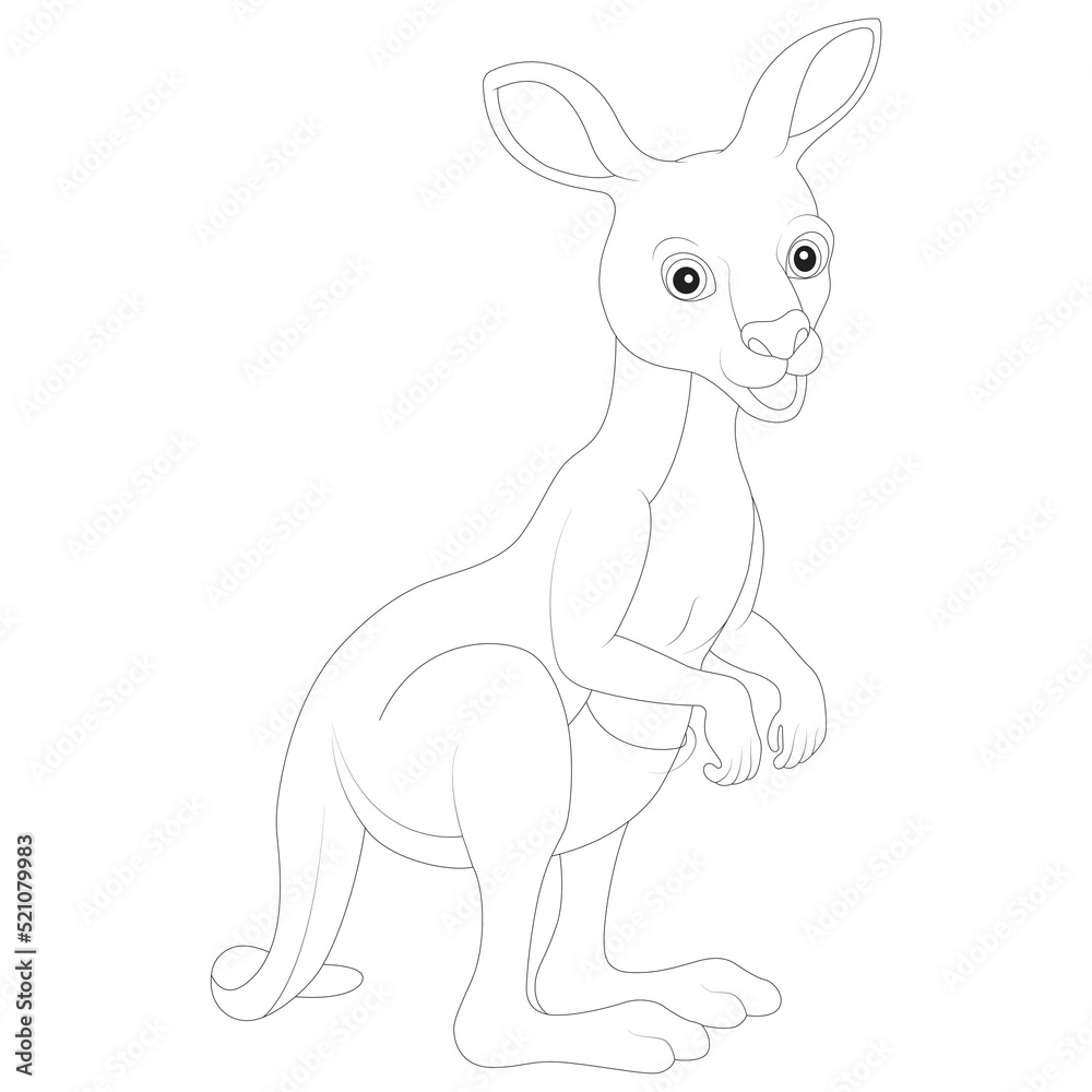 Obraz premium funny kangaroo coloring page