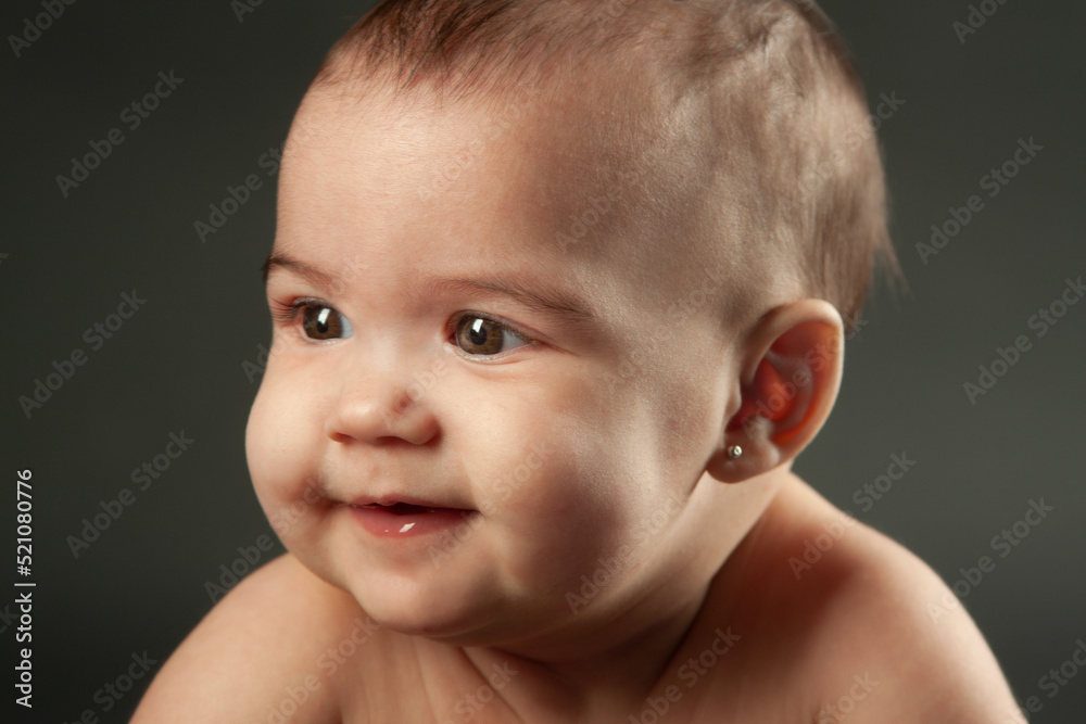 beautiful latina baby with little smile beautiful latina baby with little smile