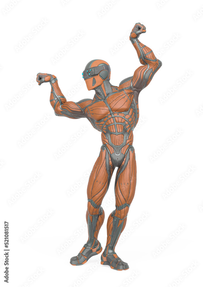 super hero is doing a dynamic bodybuilder pose in an exosuit super hero is doing a dynamic bodybuilder pose in an exosuit
