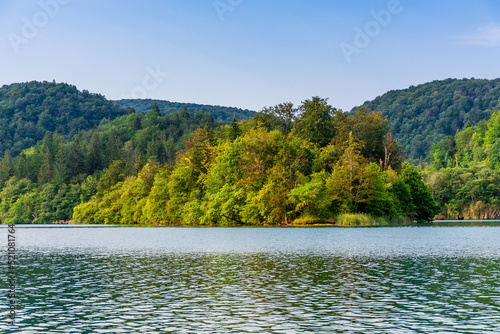 Plitvice lakes in Croatia, beautiful summer landscape with turquoise water