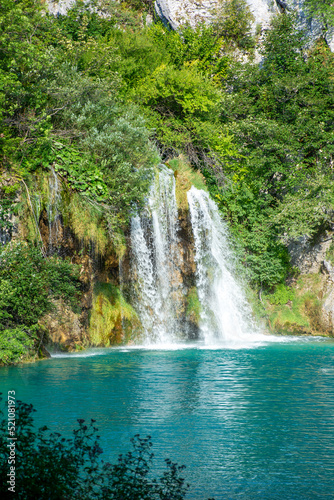 Plitvice lakes in Croatia, beautiful summer landscape with waterfalls © ArturSniezhyn