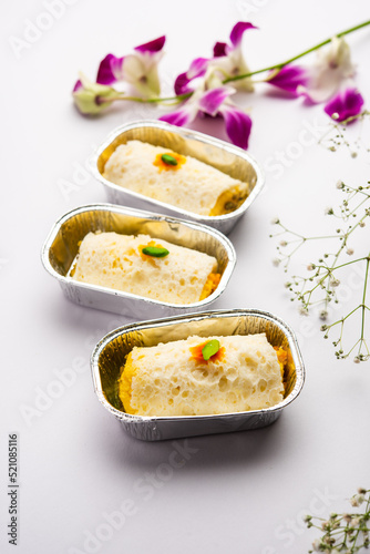 Malai Chop or Cream sandwich made using filling Rasgulla or Gulab jamun sweet is a Bengali sweet