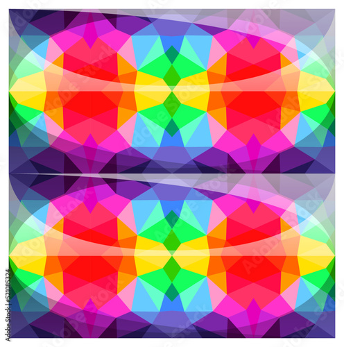 Color pattern. Sticker. Symmetrical geometric ornament.Panel of colored figures.