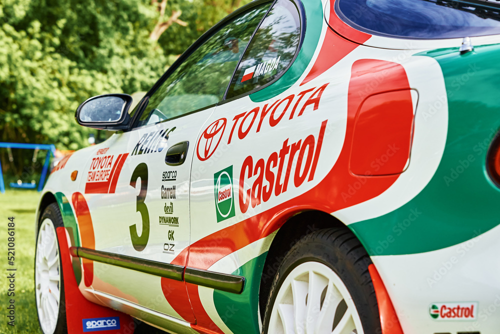 Detail of retro Toyota Celica sport car for rally racing Stock Photo ...